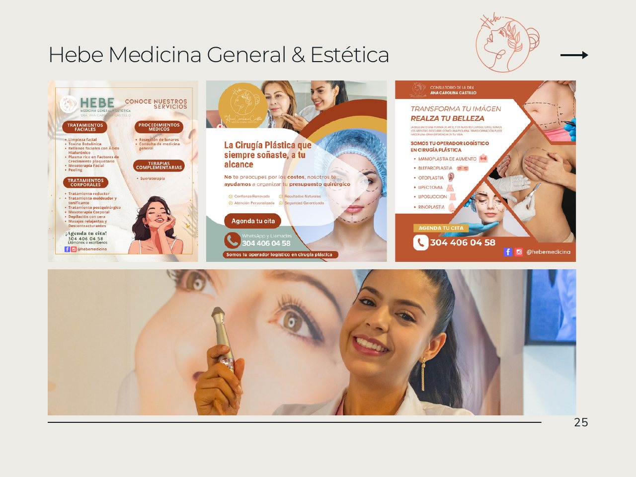 Caso de portafolio Hebe Medicina General & Estética
